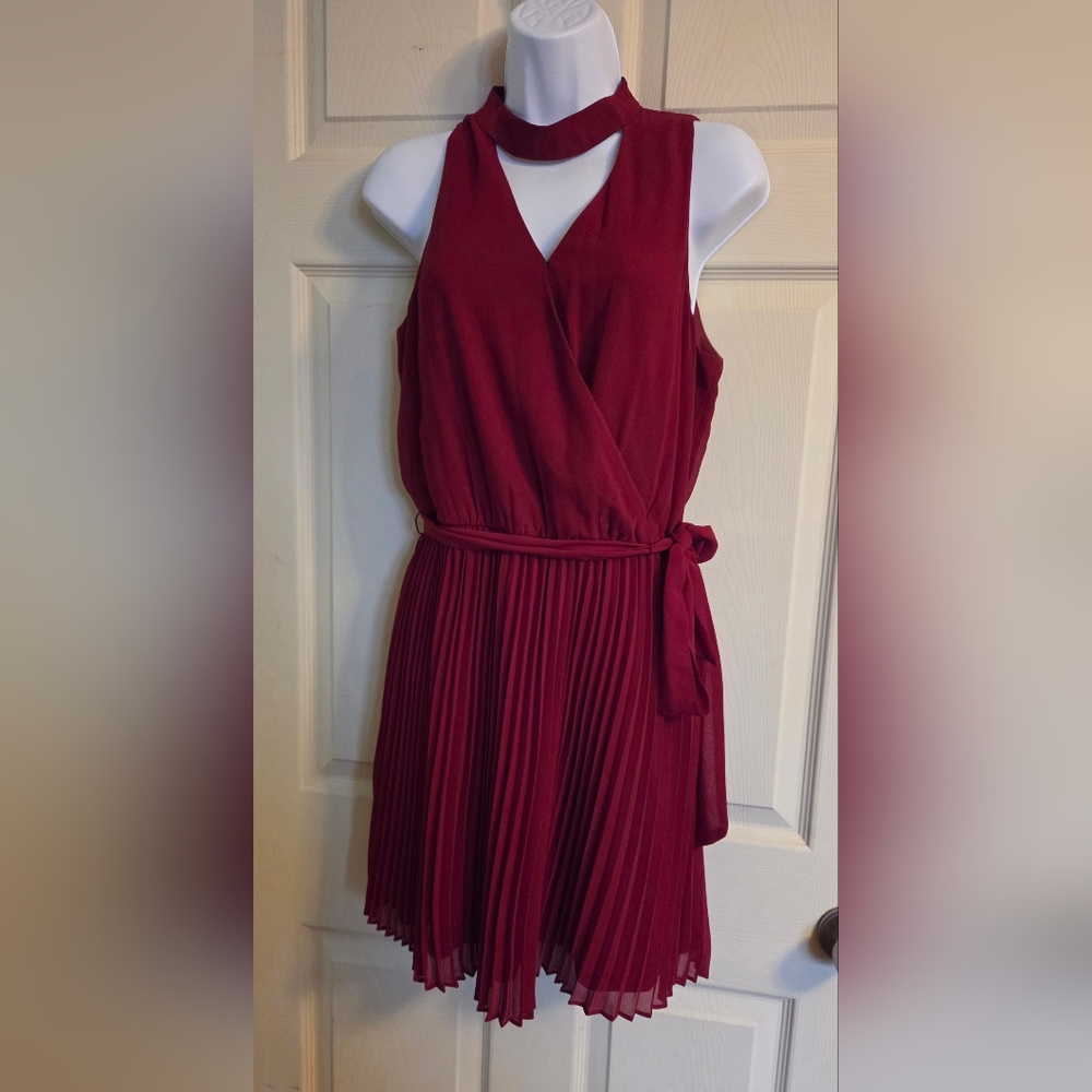 BCX Elegant Burgundy Sleeveless Dress Size Large